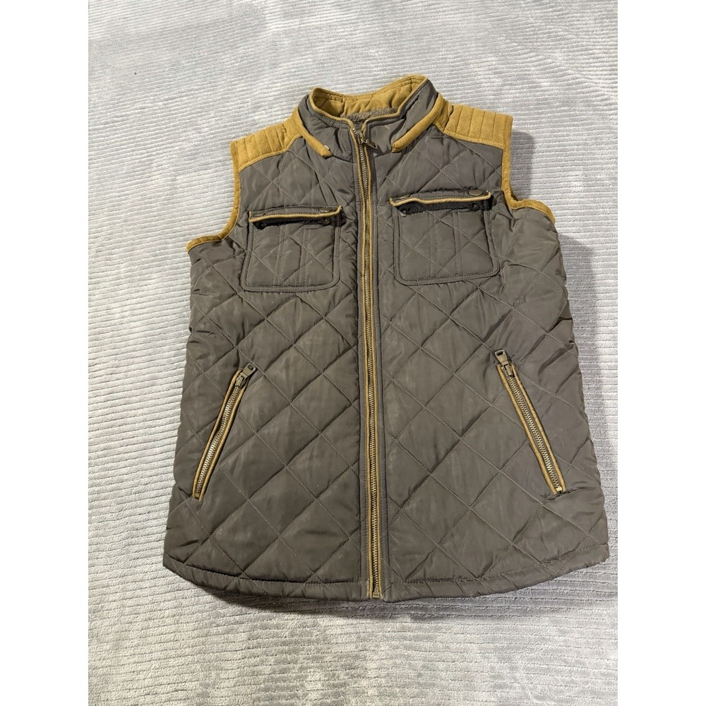 Men's Dark Brown Small Wall Street Quilted Vest